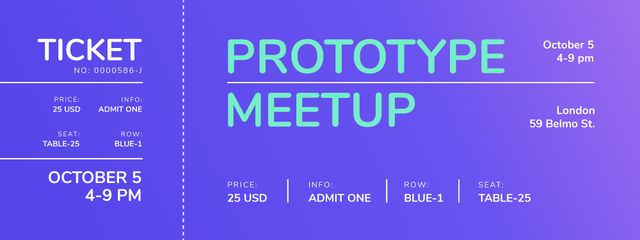 Business Meetup Announcement on Purple Gradient Ticket Design Template