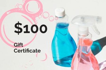 Cleaning Services offer with Detergents Gift Certificate Design Template