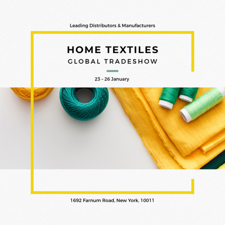 Ontwerpsjabloon van Instagram van Home Textiles Global Tradeshow