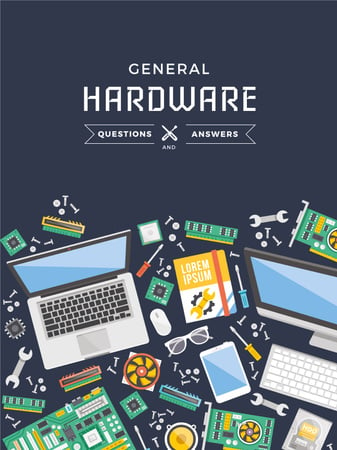 Hardware Tips with Gadgets on table Poster US Design Template