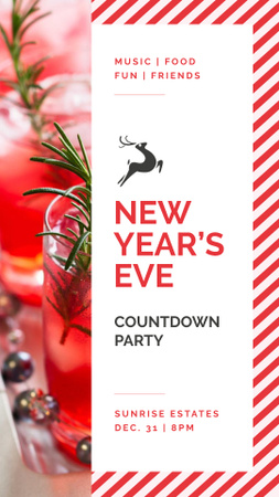 Christmas party cocktail Instagram Story Design Template