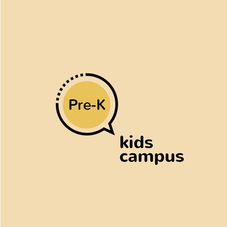 Kids Campus Ad with Speech Bubble Icon Logo Design Template