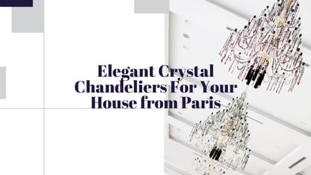 Ontwerpsjabloon van Youtube van Elegant Crystal Chandeliers Offer in White