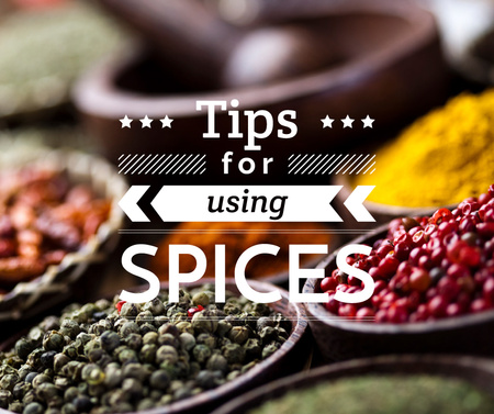 Tips for using Spices with peppers Facebook Design Template