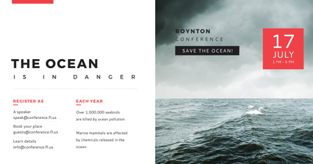 Boynton conference the ocean is in danger Facebook AD Šablona návrhu