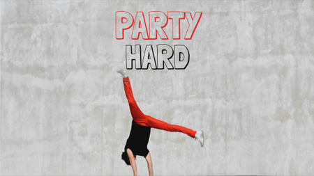 Platilla de diseño Party Invitation Man Break Dancing Full HD video