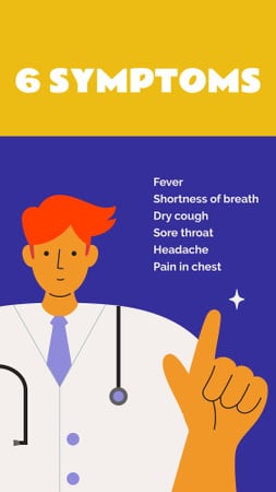 #FlattenTheCurve Coronavirus symptoms with Doctor's advice Instagram Story Modelo de Design