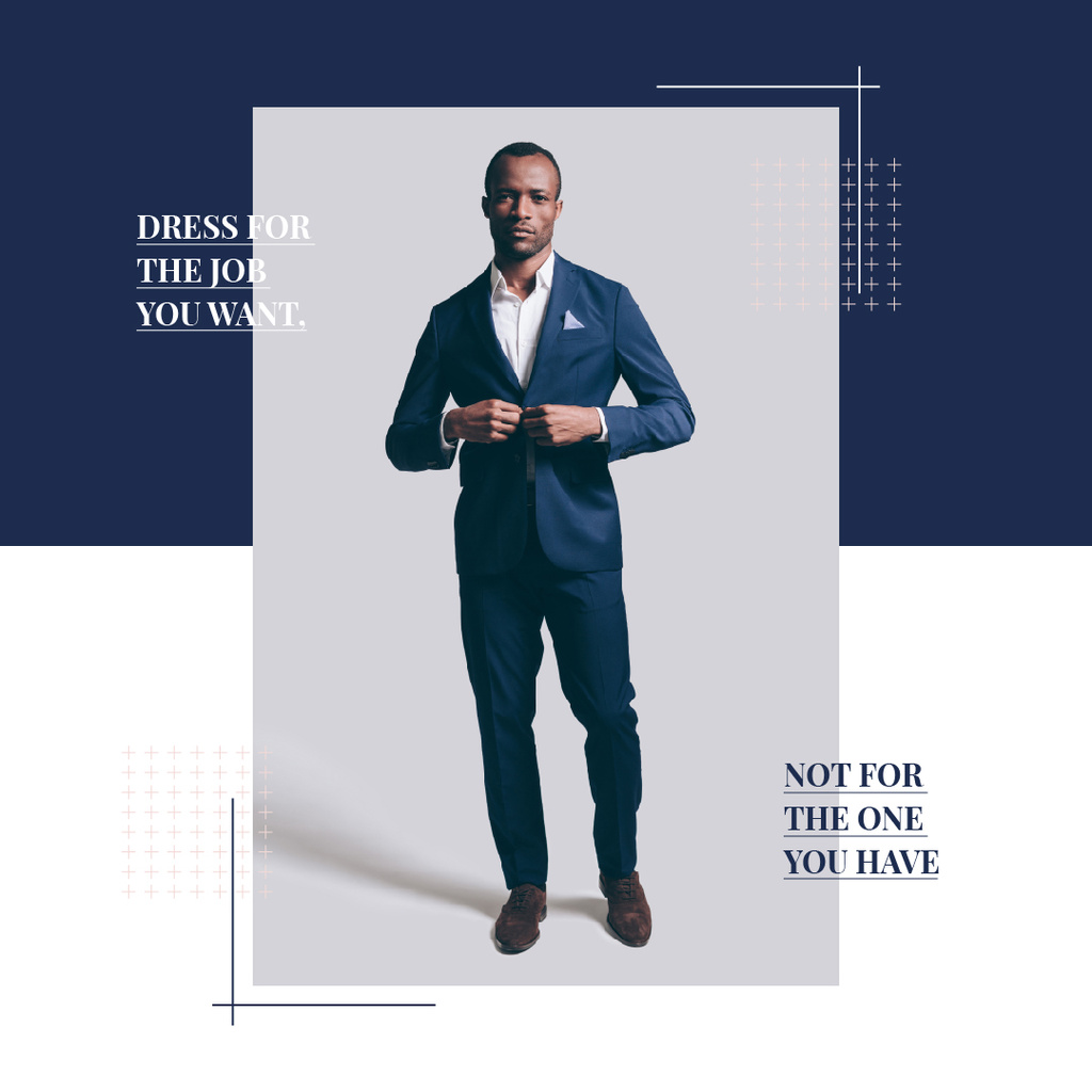 Designvorlage Handsome man wearing Suit für Instagram AD