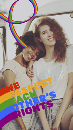 Pride Month Celebration Two Smiling Girls Instagram Video Story Design Template