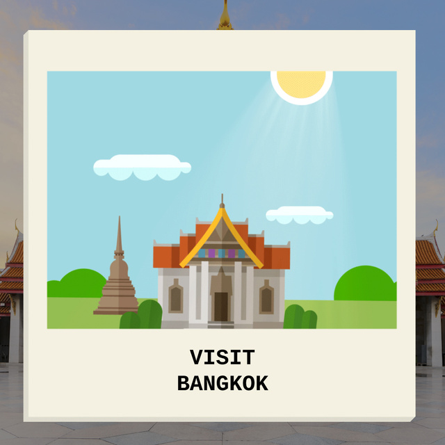 Visit Famous authentic Bangkok Animated Post Design Template
