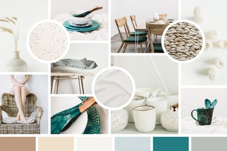 Stylish Interior decor and ceramics Mood Board – шаблон для дизайна