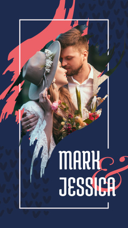 Happy Newlyweds on their Wedding day Instagram Story Design Template