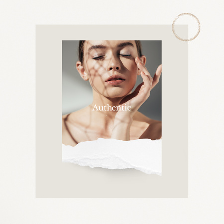 Plantilla de diseño de Young Woman with Natural Makeup Instagram 
