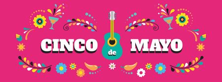 Template di design Cinco de Mayo holiday Facebook cover