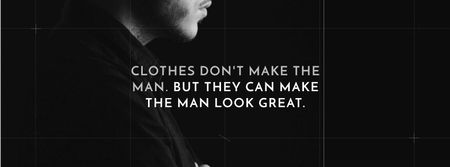Ontwerpsjabloon van Facebook cover van Citation about a man clothes