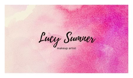 Makeup Artist Services with Colorful Paint Blots Business card Design Template