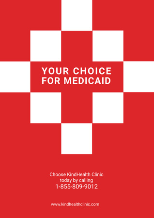 Platilla de diseño Clinic Ad with Red Cross Poster