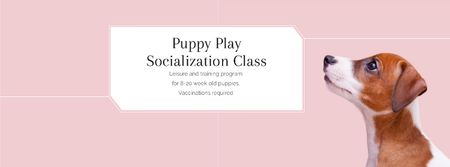 Platilla de diseño Puppy play socialization class Facebook cover