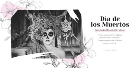 Template di design Girl in Dia de los muertos mask Image