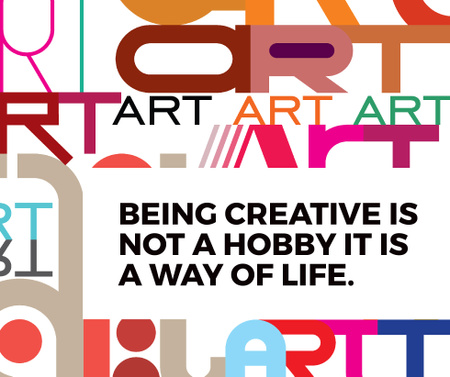 Creativity Quote on colorful Letters Facebook Πρότυπο σχεδίασης