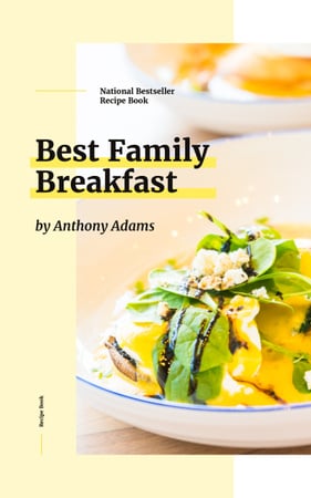Breakfast Recipes Meal with Greens and Vegetables Book Cover Πρότυπο σχεδίασης