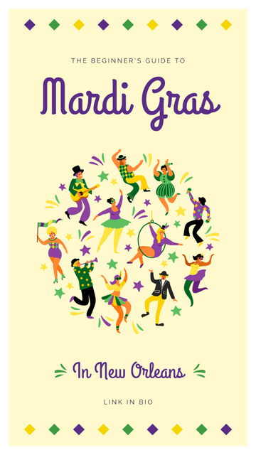 Plantilla de diseño de People having fun at Mardi Gras Instagram Story 