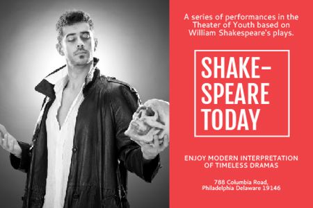 Plantilla de diseño de Shakespeare's performances in the Theater of Youth Gift Certificate 