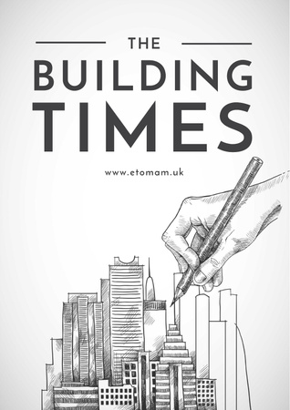 Plantilla de diseño de Drawing Buildings illustration Poster 
