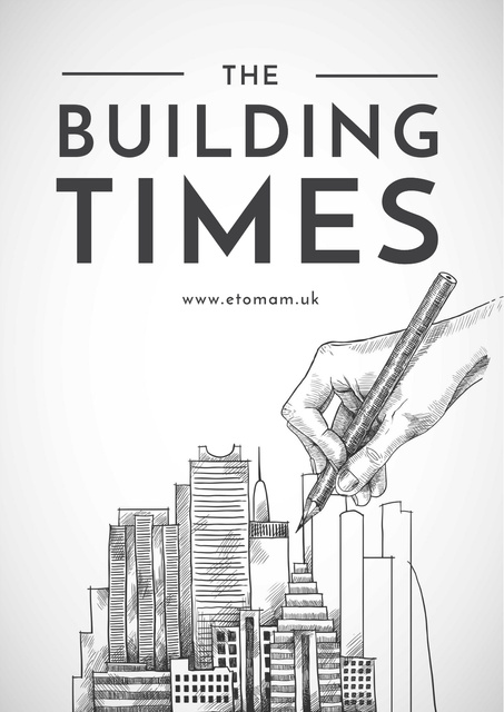 Drawing Buildings illustration Poster Modelo de Design