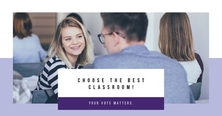 Smiling students in class Facebook AD Design Template