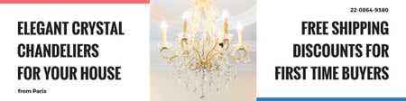 Elegant crystal chandeliers shop Twitterデザインテンプレート