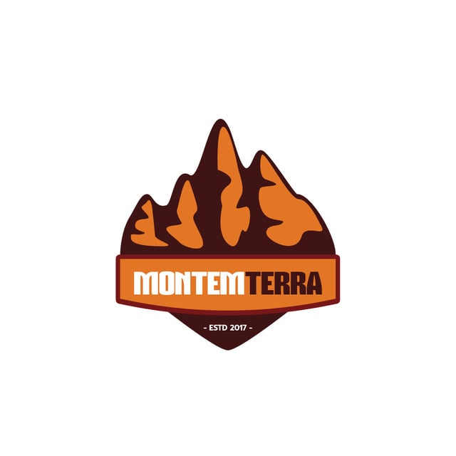 Travelling Tour Ad with Mountains Icon Logoデザインテンプレート