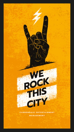 Designvorlage Festival Invitation Hand Showing Rock Sign für Instagram Story