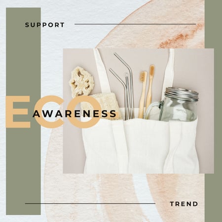 Eco-friendly Trend Sustainable Products Instagram AD Design Template