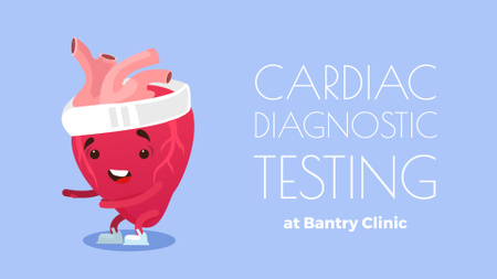 Platilla de diseño Cardiac Diagnostic Ad Heart Character Exercising Full HD video