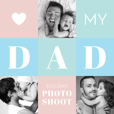 Template di design Father's Day family Photo shoot offer Instagram AD