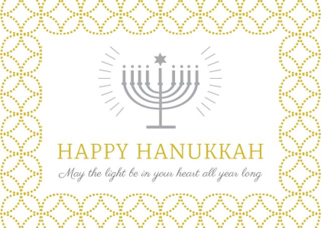 Invitation to Hanukkah celebration Postcardデザインテンプレート