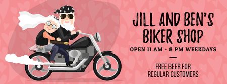 Template di design Senior Newlyweds Riding on Motorcycle Facebook Video cover