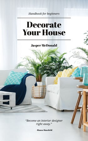 Beginner's Guide to Creating Cozy Home Interior Book Cover – шаблон для дизайну