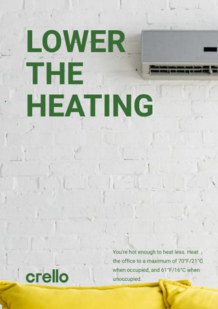 Climate Care Concept with Air Conditioner Working Poster tervezősablon