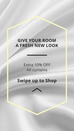 Ontwerpsjabloon van Instagram Story van home textiel aanbod op witte zijde