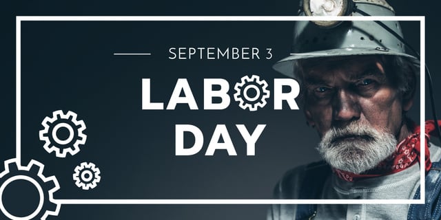 Happy Labor Day Greeting With Cogwheels Image Design Template