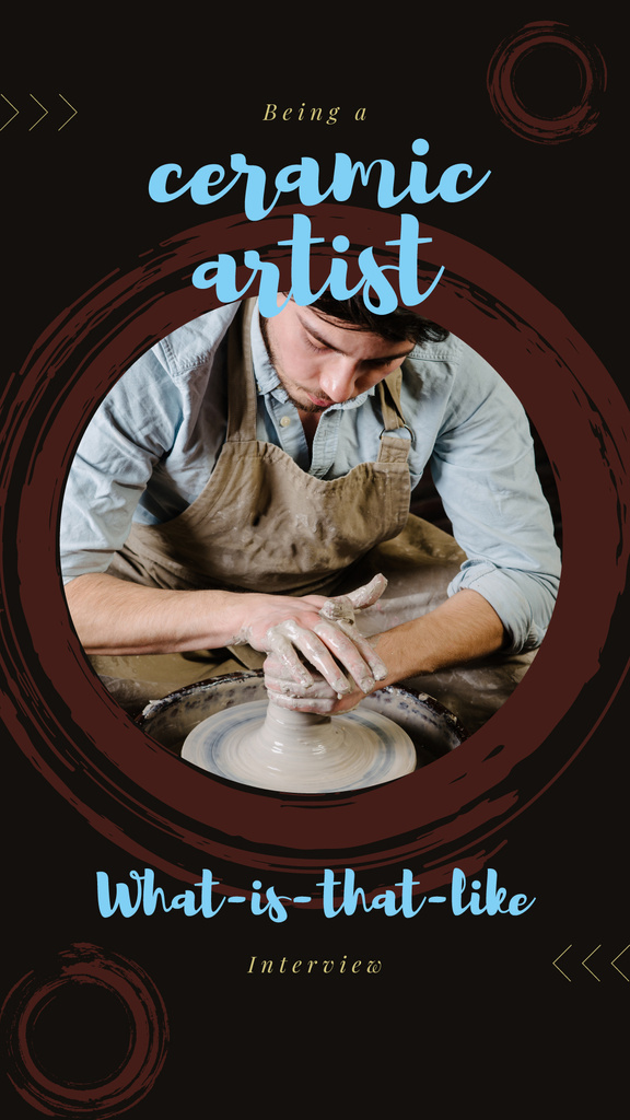Plantilla de diseño de Hands of potter creating bowl Instagram Story 
