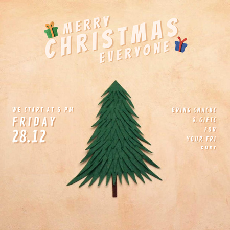 Platilla de diseño Christmas Invitation with Gifts under Tree Animated Post