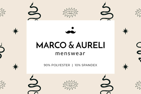 Plantilla de diseño de Men's Clothes ad on abstract pattern Label 