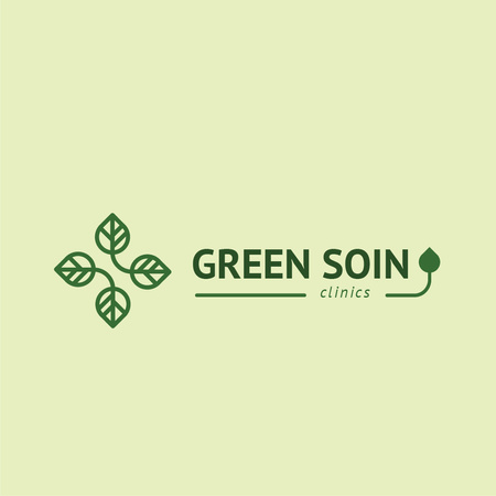 Szablon projektu Clinic Promotion with Medical Cross with Leaves Logo