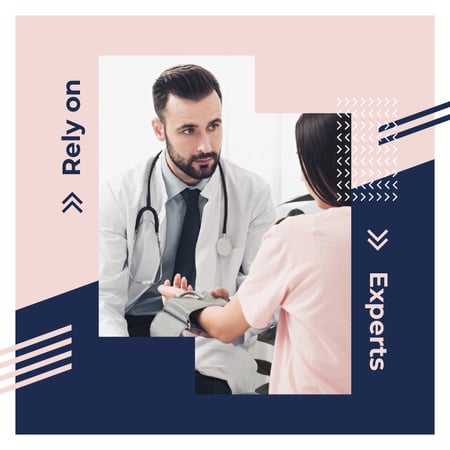 Doctor examining patient Instagram Design Template