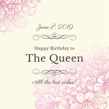 Queen's Birthday Greeting Instagram Modelo de Design