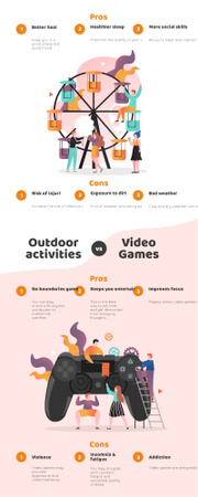 Template di design Comparison infographics with Outdoor actiivities and VR Infographic