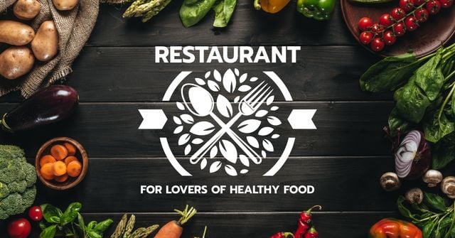 Designvorlage Restaurant for Lovers of Healthy Food für Facebook AD